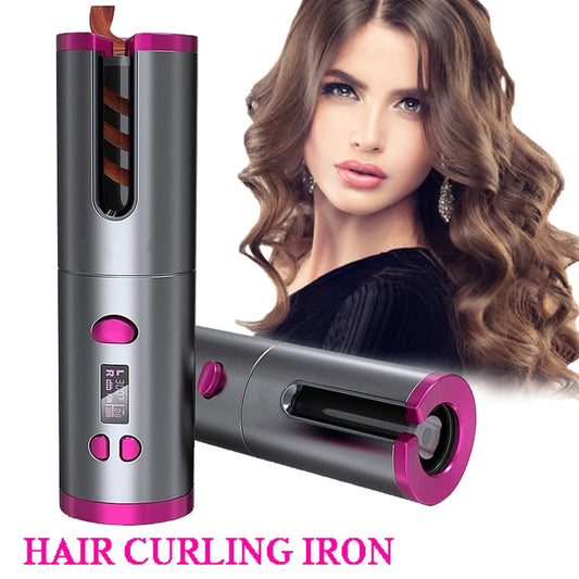 Automatic Rotating Hair Curler Cordless Curling Iron Beach Wave Hair Tongs Curling Wand Wireless Hair Crimper Styling Tools