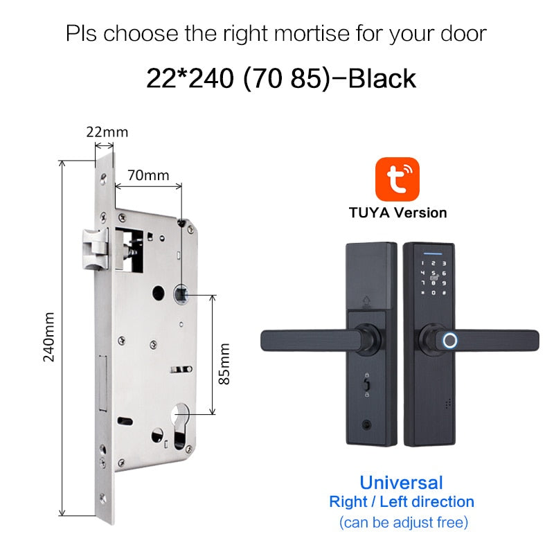 Tuya Biometric Fingerprint Lock, Security Intelligent Smart Lock With WiFi APP Password RFID Unlock,Door Lock Electronic Hotels