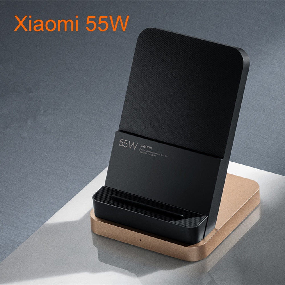 Xiaomi Vertical Wireless Charger 20W/55W Max Flash Charging Qi Compatible Multiple Safe Stand Horizontal for Mi 9 (20W) MIX 2S