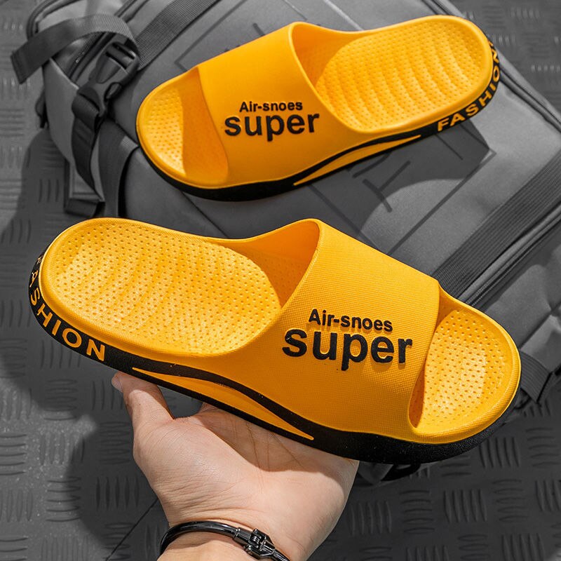 Home travel sandals fashion bathing slippers personality Korean students' indoor anti odor anti slip soft bottom beach shoes