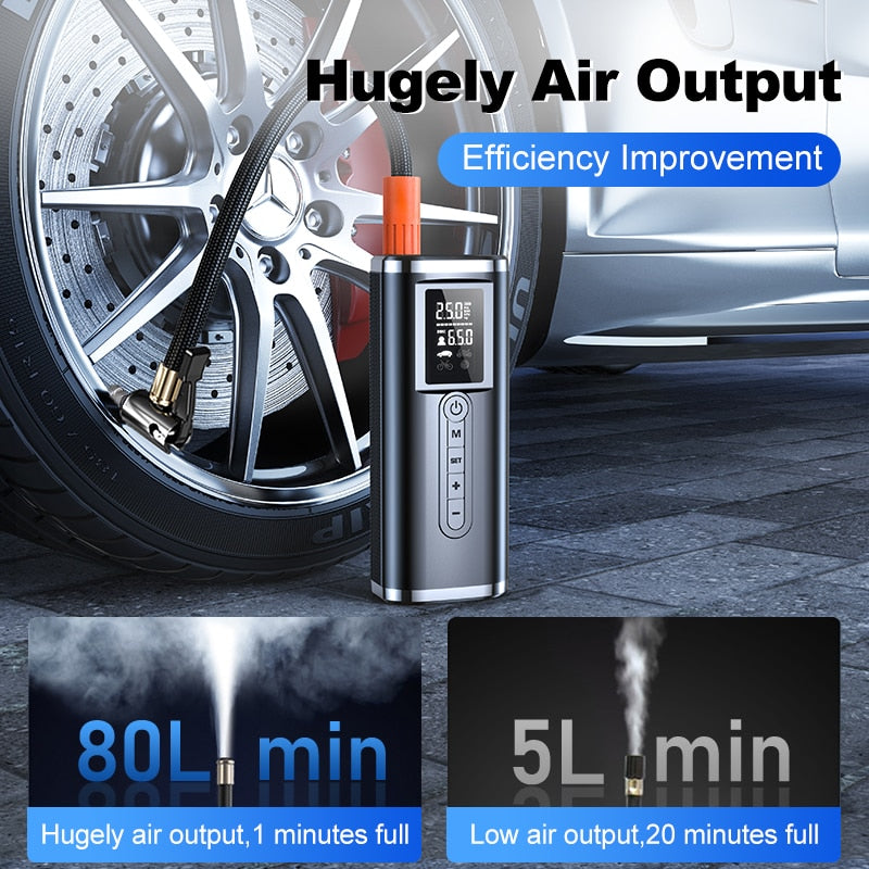 Cafele Car Compressor High Pressure Boat Bicycle Pump For Car Electric Tire Inflator Portable Air Compressors With Power Bank