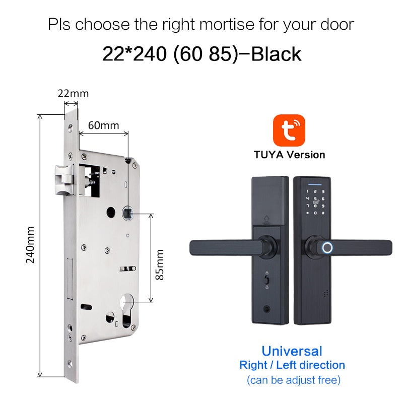 Tuya Biometric Fingerprint Lock, Security Intelligent Smart Lock With WiFi APP Password RFID Unlock,Door Lock Electronic Hotels