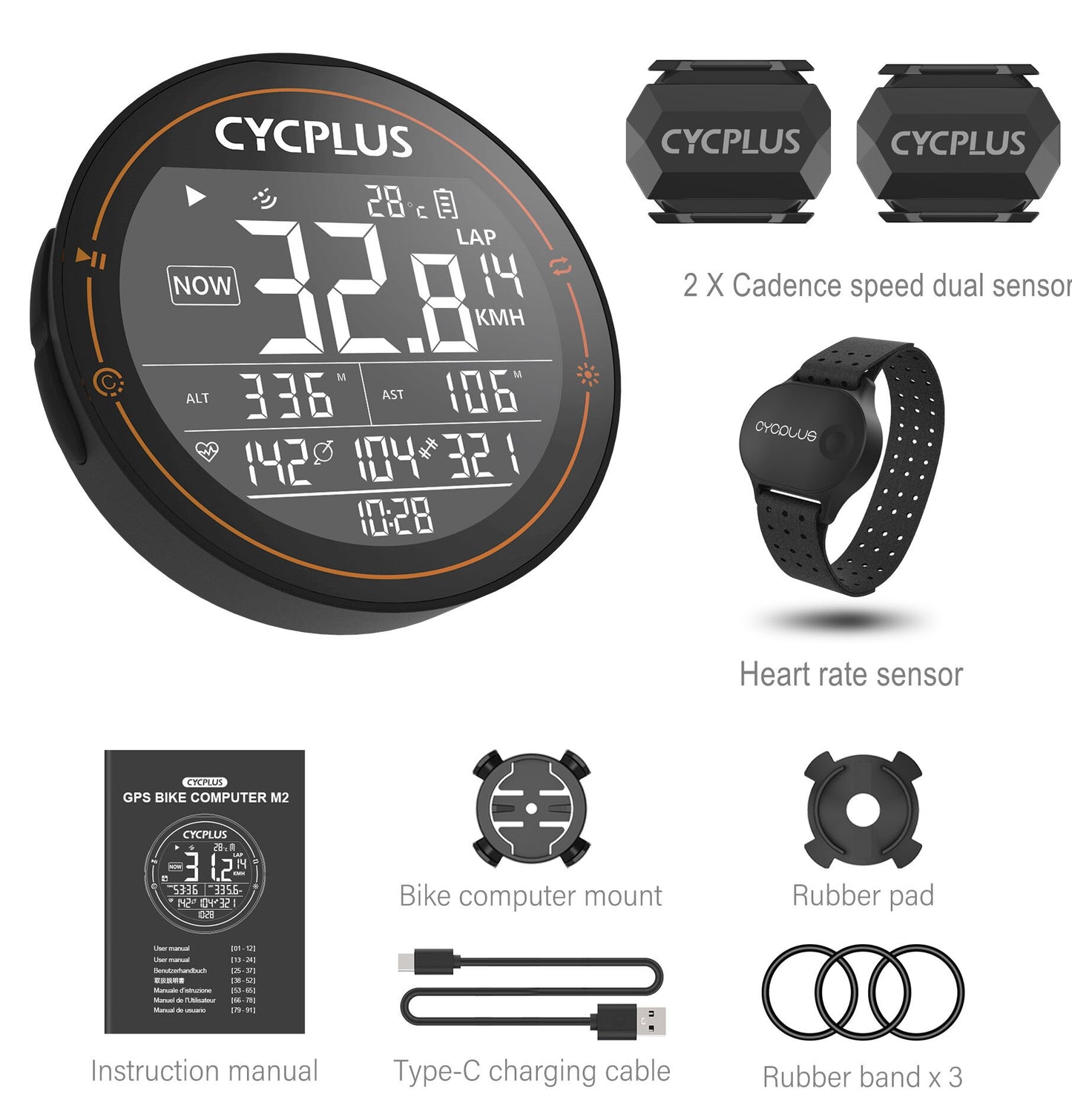 CYCPLUS M2 Wireless GPS Bicycle Computer ANT+ Bluetooth Cycling Road Bike MTB Waterproof Speed Meter Cadence Power Accessories