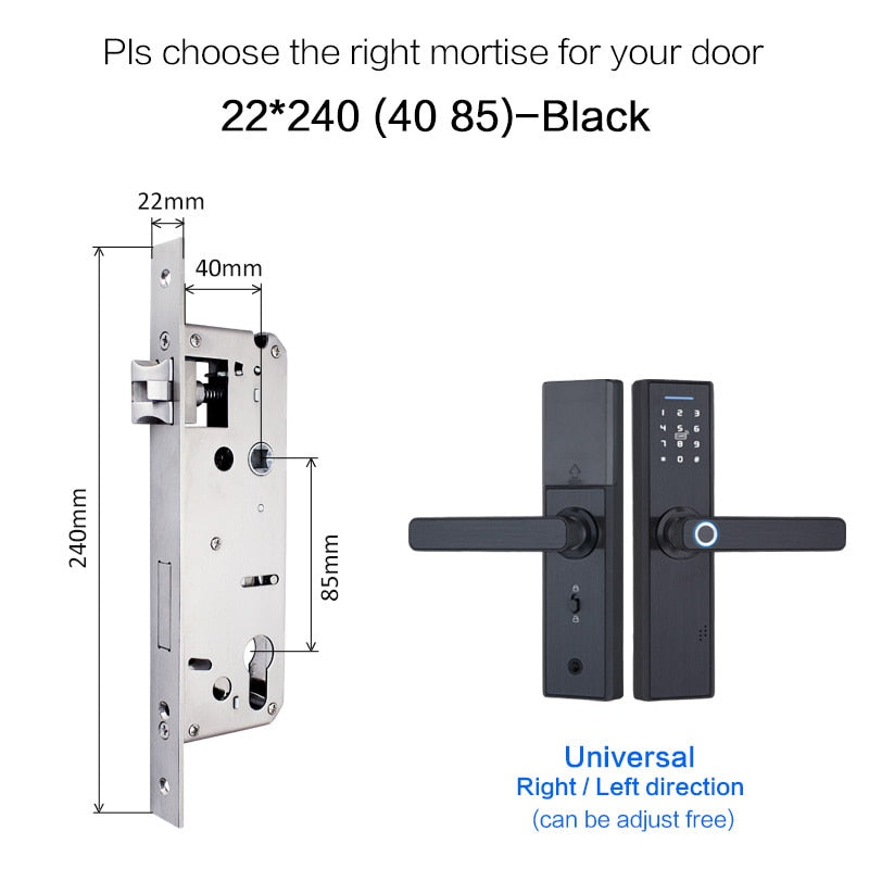 Tuya Biometric Fingerprint Lock, Security Intelligent Smart Lock With WiFi APP Password RFID Unlock,Door Lock Electronic Hotels