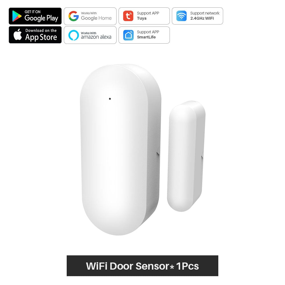 Tuya Smart WiFi Door Sensor Smart Door Open/Closed Detectors Wifi Window Sensor Smartlife APP Work With Google Home Alexa