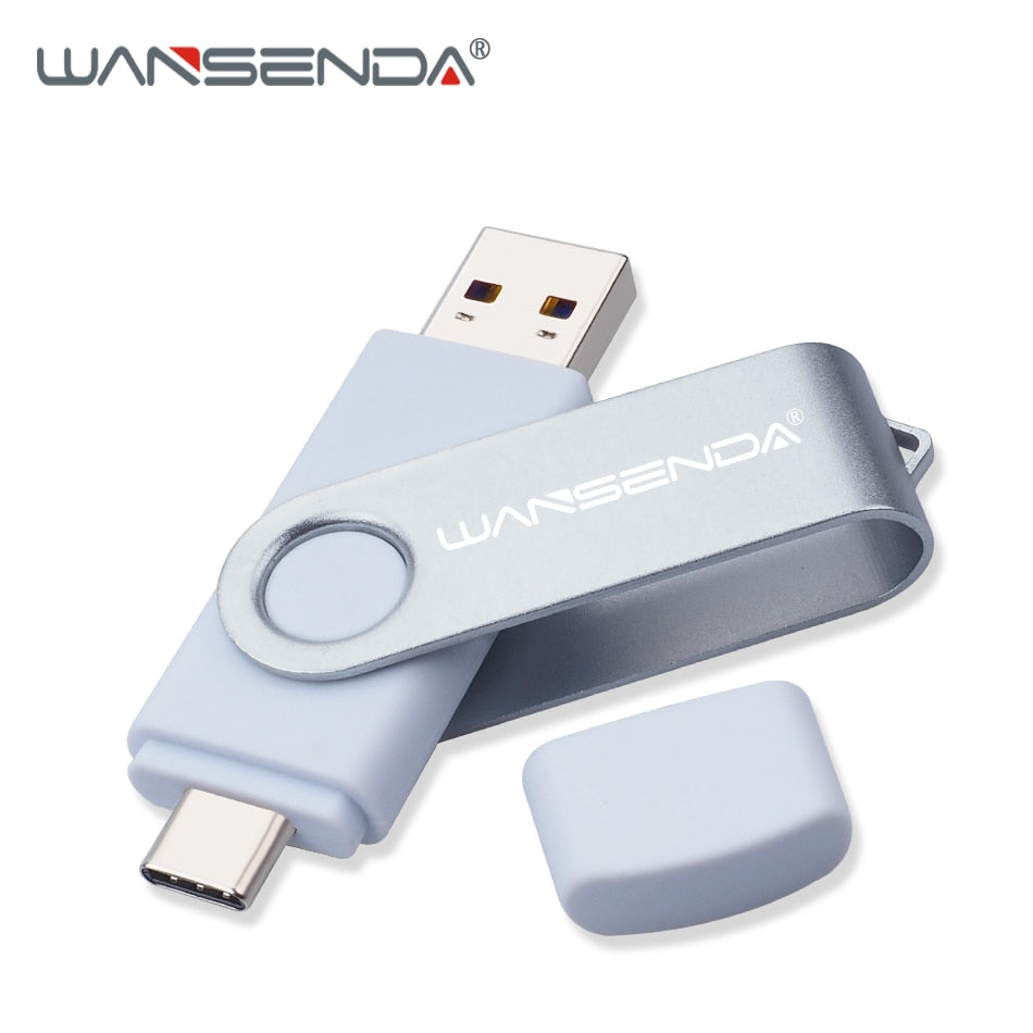 New WANSENDA USB 3.0 TYPE C USB Flash Drive OTG Pen Drive 512GB 256GB 128GB 64GB 32GB 16GB USB Stick 2 in 1 High Speed Pendrive