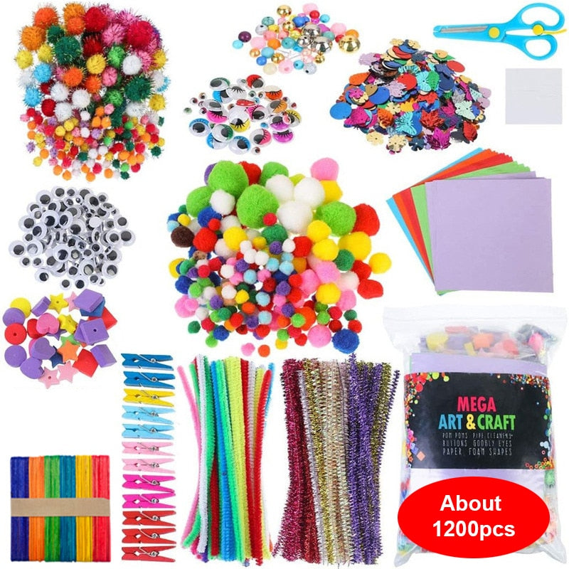 Arts and Crafts Supplies for Kids All in One DIY Crafting School Kindergarten Homeschool Supplies Arts Set Toys for Children