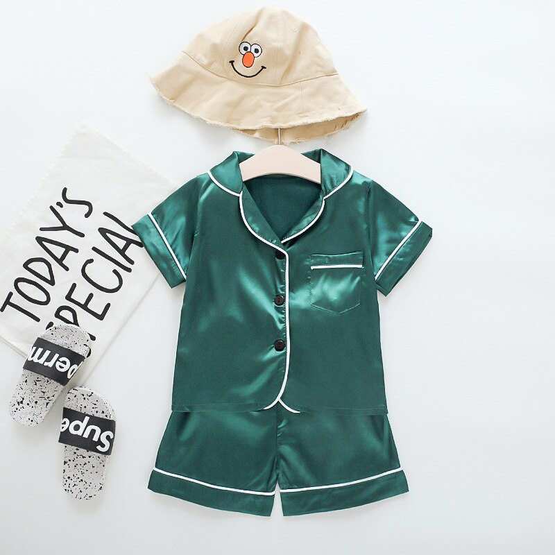 Summer Children's Pajamas Set Baby Boy Girl Clothes Casual Short Sleeve Sleepwear Set Kids Tops+Pants Clothing Sets