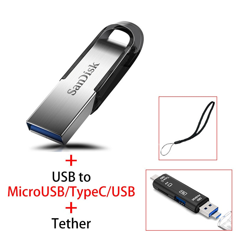 SanDisk USB Stick 3.0 Key USB Flash Drive 128GB 64GB 32GB 16GB Pen Drives Pendrive USB Pen Disk Flashdrive 256GB 512GB Memory