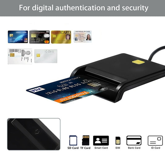 Portable USB Smart Card Reader For SD ATM CAC TF ID Bank Card SIM Card Reader Cloner Connector for Windows Linux Vista / 7/8