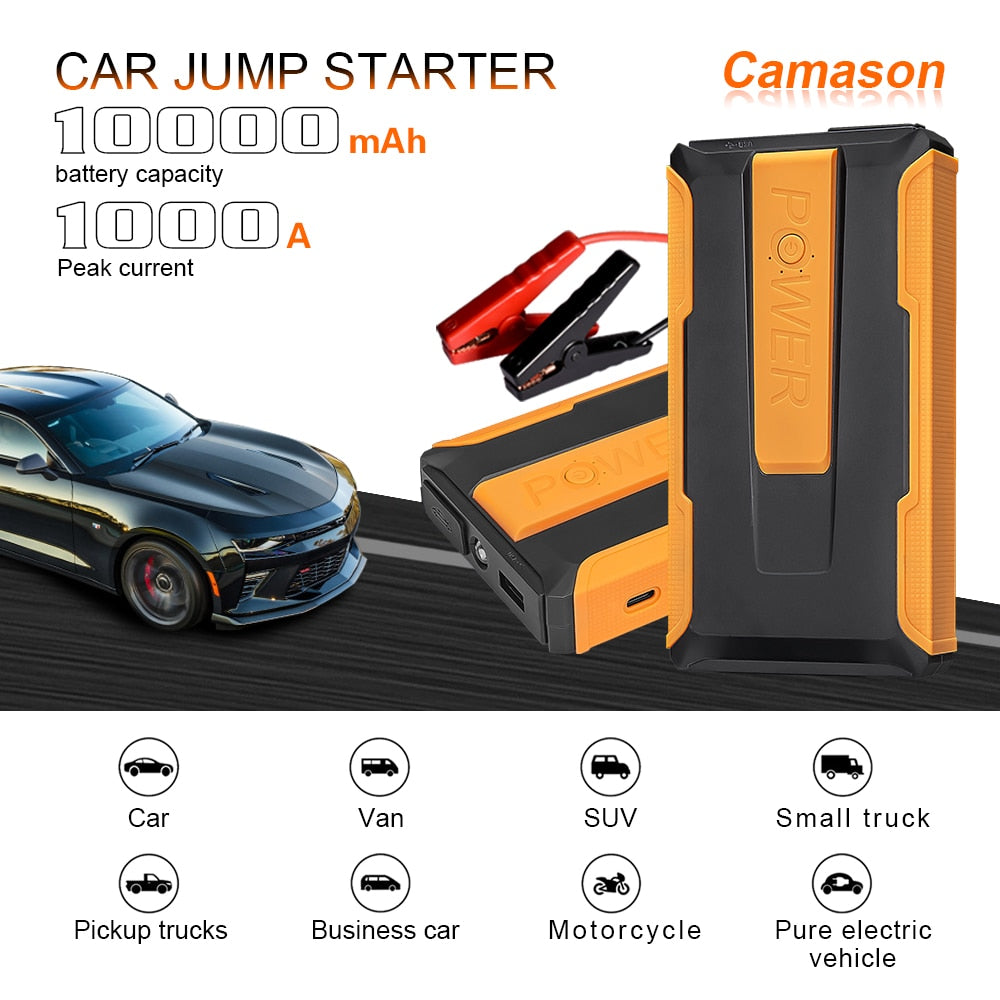 Camason Car Jump Starter Power Bank 1000A Starting Device Battery Car Auto Emergency Booster Charger Jump Start up for car