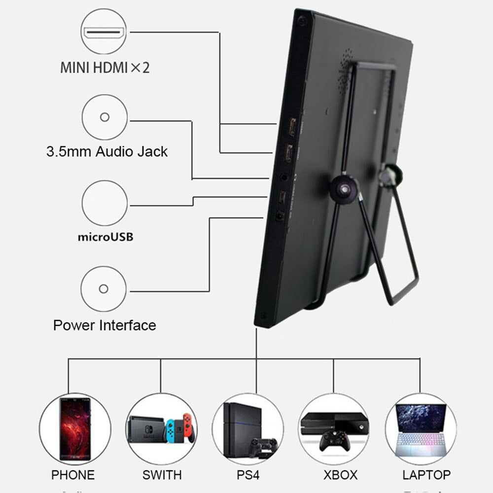 13.3 Inch 2K Touch Screen Mini Portable Monitor Full HD IPS Screen Port Built-in Stereo Speakers HDMI-Compatible Same screen