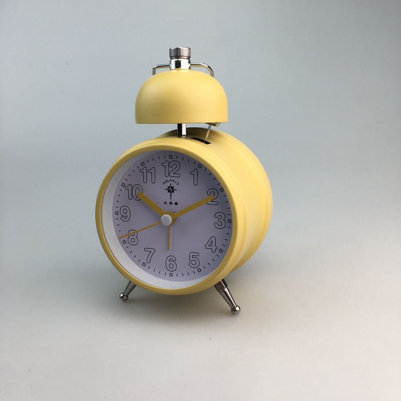 Creative metal bell alarm clock single tensile clock ringtone simple style candy color metal bell cell B27P