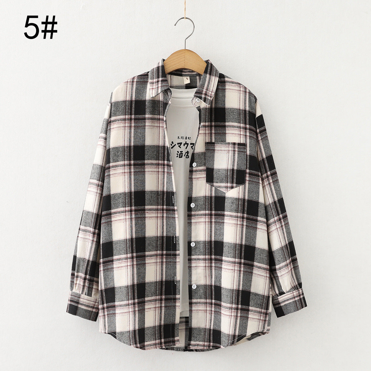 Autumn new ten-color plaid shirt women's long-sleeved loose shirt coat top fashion trend