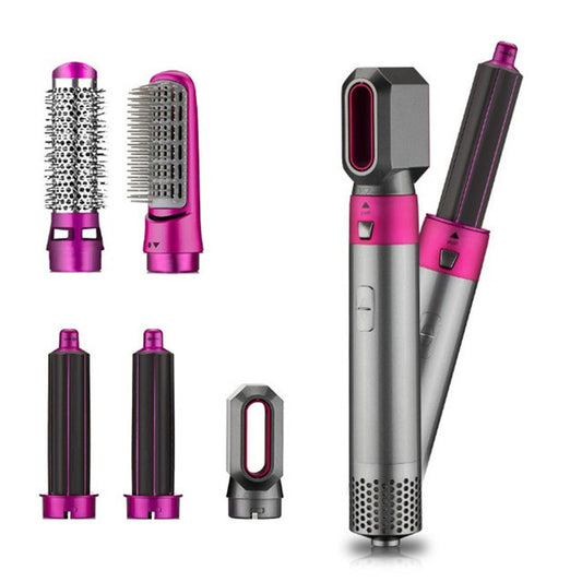 Cross-border specializes in Amazon five-in-one hot air comb automatic hair absorbing shape comb straight hair hair blow comb