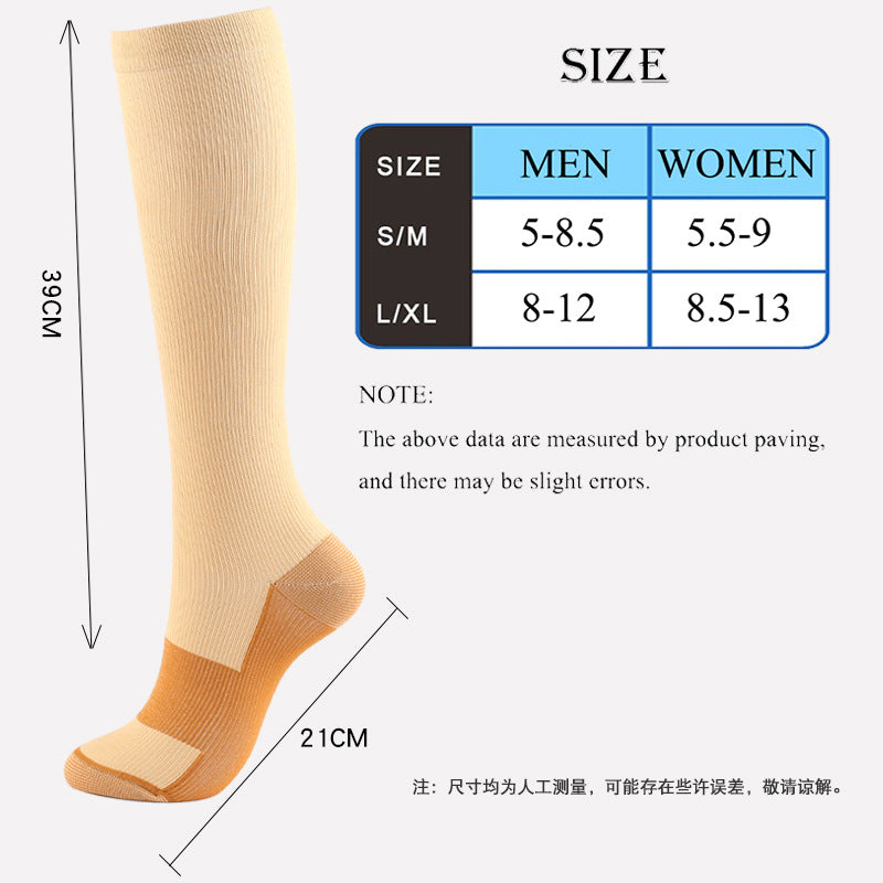 Copper fiber long tube stress socks, nylon nylon stress outdoor sports socks, ComPRES SOCKS Amazon