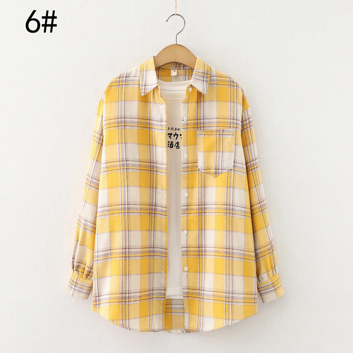 Autumn new ten-color plaid shirt women's long-sleeved loose shirt coat top fashion trend