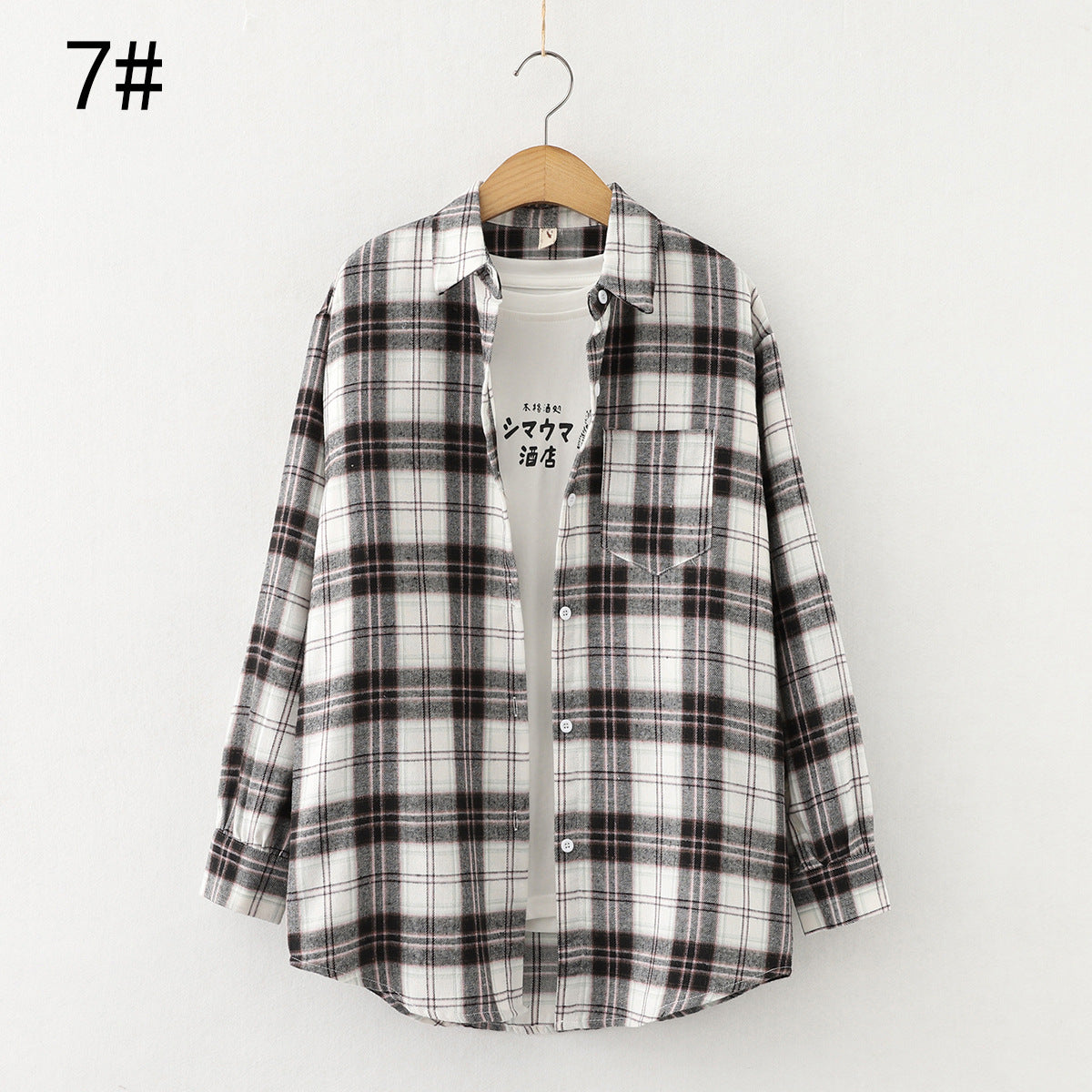 Autumn new ten-color plaid shirt women's long-sleeved loose shirt coat top fashion trend