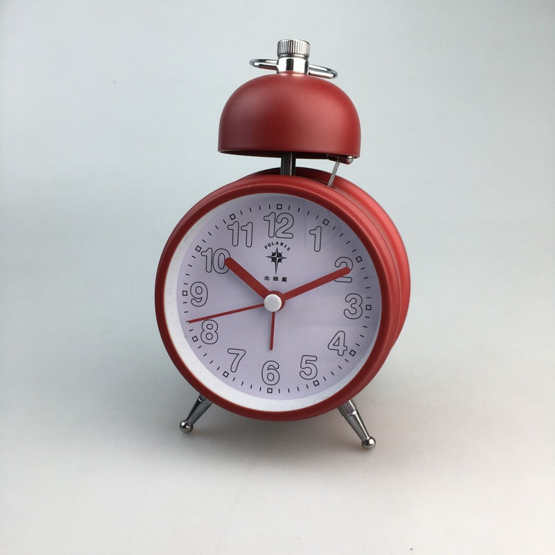 Creative metal bell alarm clock single tensile clock ringtone simple style candy color metal bell cell B27P