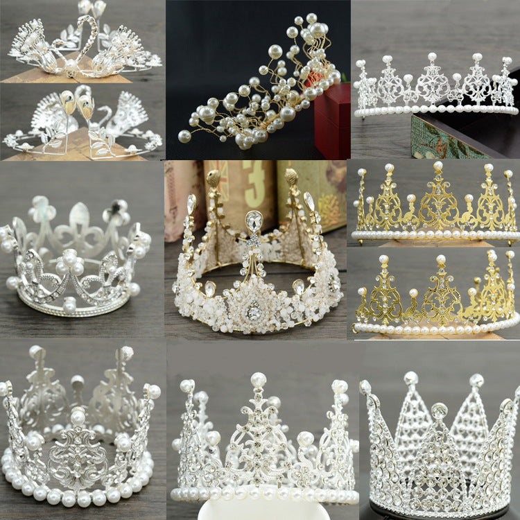 Bride Crown Baby Wing Crown Head Decoration Birthday Cake Crown Decorative Princess Lace Crown Shrou Wholesale