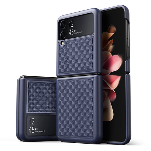 Suitable for Samsung Z Filp3 5G mobile phone shell folding screen mobile phone back shell leather lattice protective cover