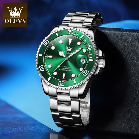 Oulian brand watch green water ghost automatic mechanical table Light waterproof Lissear men's watch men's watch