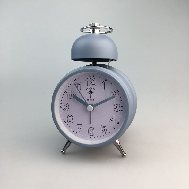 Creative metal bell alarm clock single tensile clock ringtone simple style candy color metal bell cell B27P