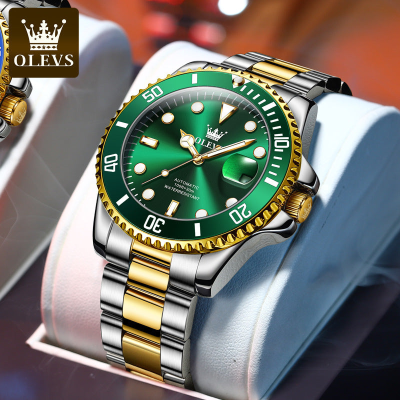 Oulian brand watch green water ghost automatic mechanical table Light waterproof Lissear men's watch men's watch