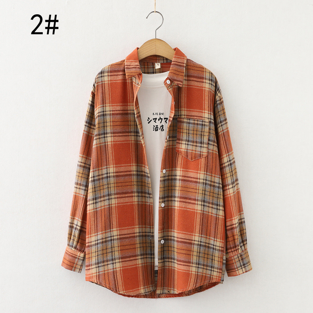 Autumn new ten-color plaid shirt women's long-sleeved loose shirt coat top fashion trend