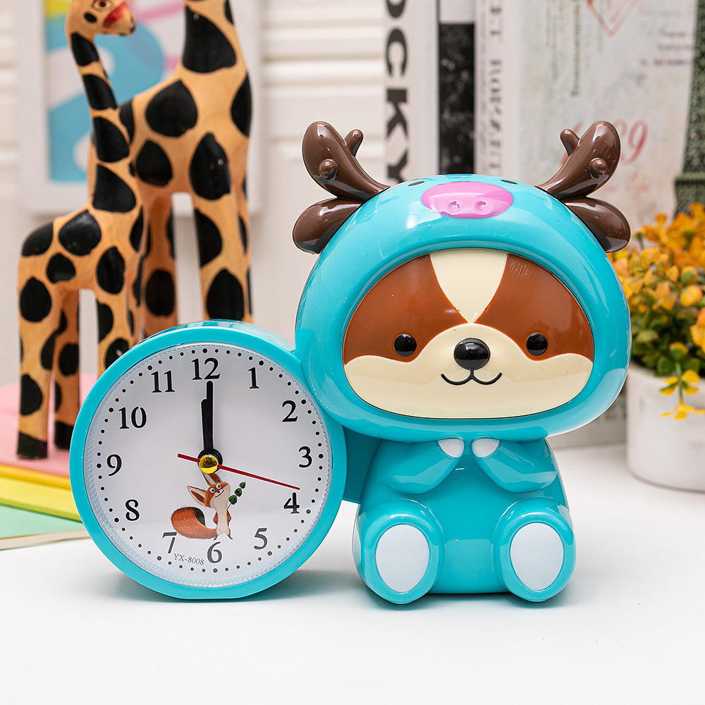 Creative cartoon cute cute cutefront squirrel squirrel duckling bear child alarm clock student bedroom bed