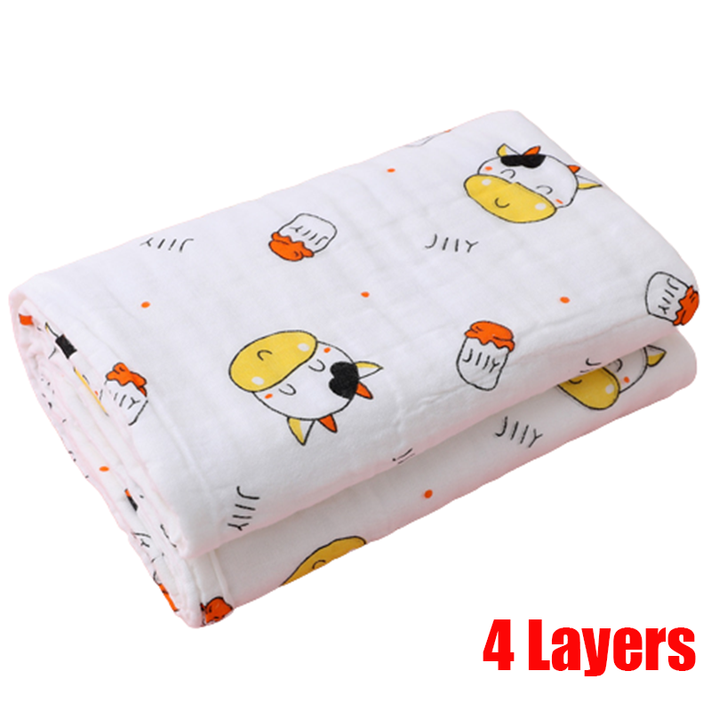 Baby Bath Towel Boy Girl 100% Cotton Baby Towel Blanket For Newborn Baby Bathrobe 6 Layers Gauze Washcloth Infant Swaddle