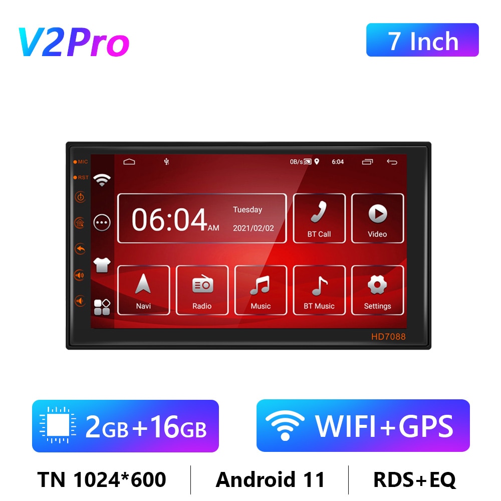 Podofo Android 9.0 2 Din Car Radio Stereo Multimedia Player Universal Auto For Volkswagen/Nissan/Kia/Toyota/Bmw/Passat/Toyota/Vw