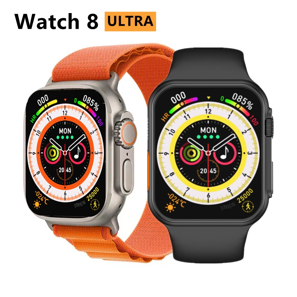 2022 Ultra Smart Watch Series 8 49mm Titanium Alloy Body 2.0" Retina Screen BT Call NFC ECG Ip68 Waterproof Smartwatch Men