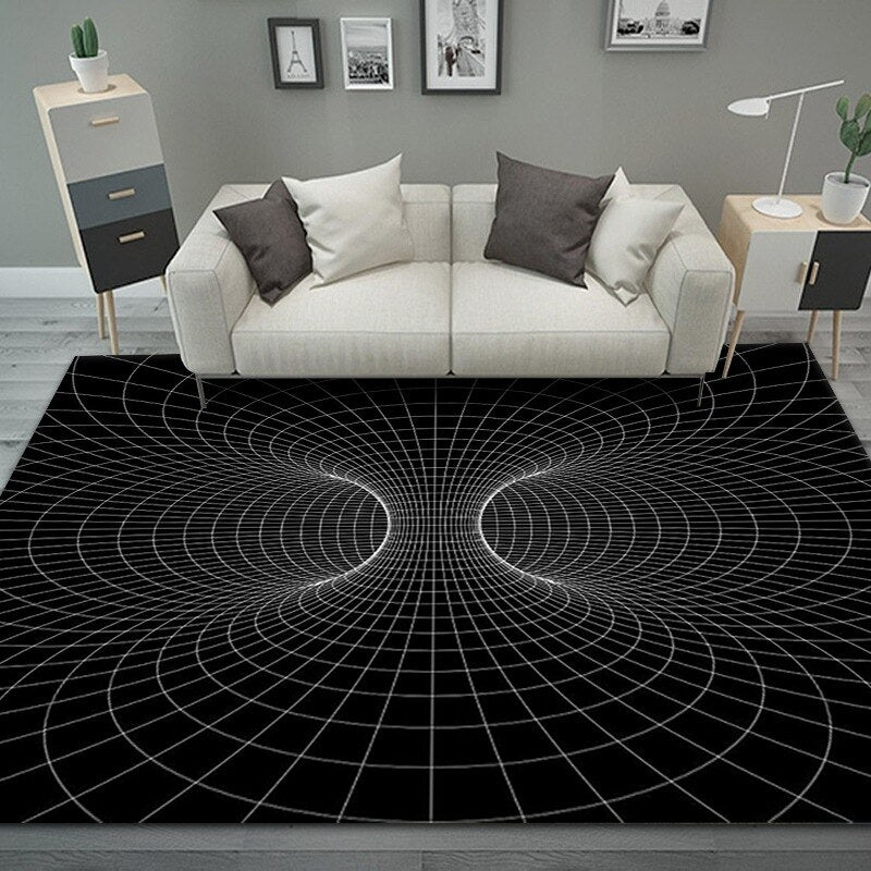 wangart 3D Vortex Illusion Carpet Entrance Door Floor Mat Abstract Geometric Optical Doormat Non-slip Floor Mat Living Room