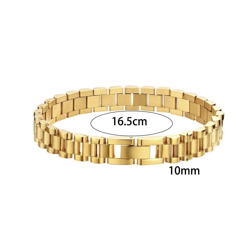 Color last 1-2 Years Miniamlist Gold Jewelry Street Style Stainless Steel 316L 18k Gold Plated Cuban Chain Bracelets For Women