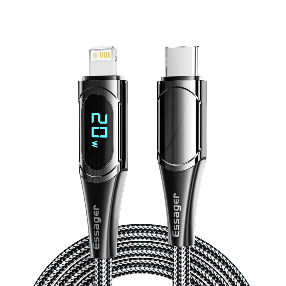 ESSAGER USB C Cable PD 20W USB Type C Charger Cable For iPhone 14 13 12 11 XR Pro Max 3A Fast Charging Cable Type C Wire Cord