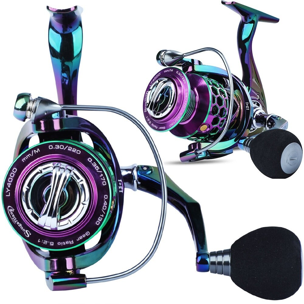 Sougayilang Spinning Fishing Reels 13+1 Ball Bearings Metal Spool Gear Ratio 5.2:1 Carp Fishing Tackle Spinning for Fishing