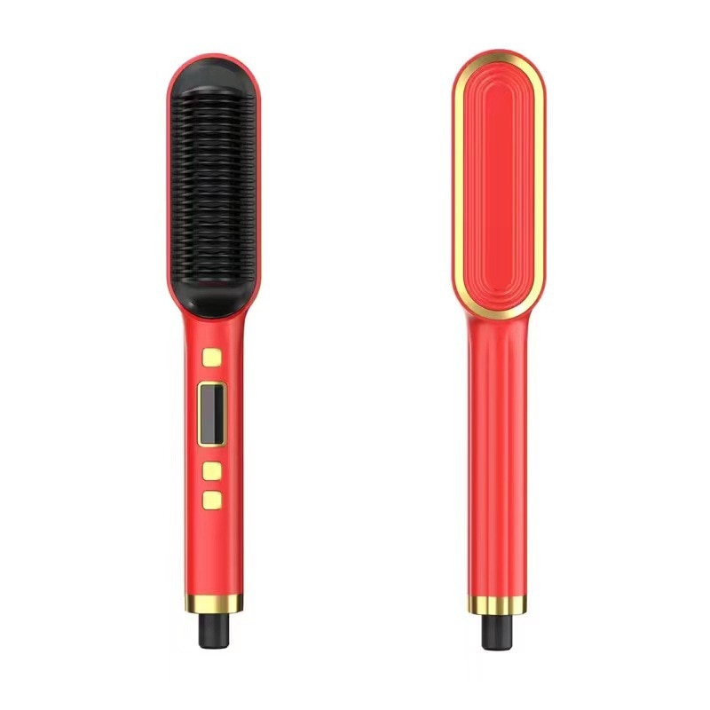 NEW Hair Straightener Men Beard Comb Tourmaline Ceramic Hair Curler Brush Hair Comb Straighteners Curling Hair Iron Hair Brush