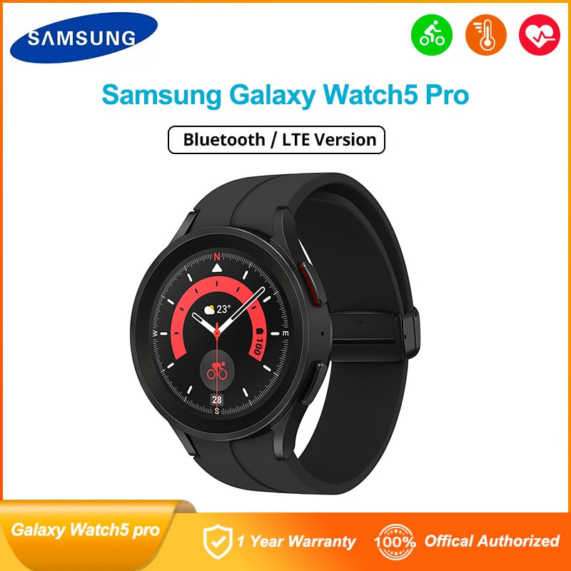 Original Samsung Galaxy Watch 5 Pro 45mm Smartwatch Sapphire Glass Display Blood Pressure ECG Measure Fitness Watches