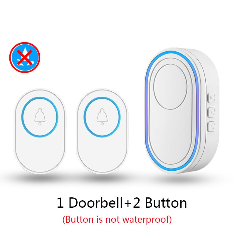 Outdoor 433MHz Wireless IP65 Waterproof Doorbell LED Light Night Vision  38 Songs Welcome Smart Home Door Bell Security