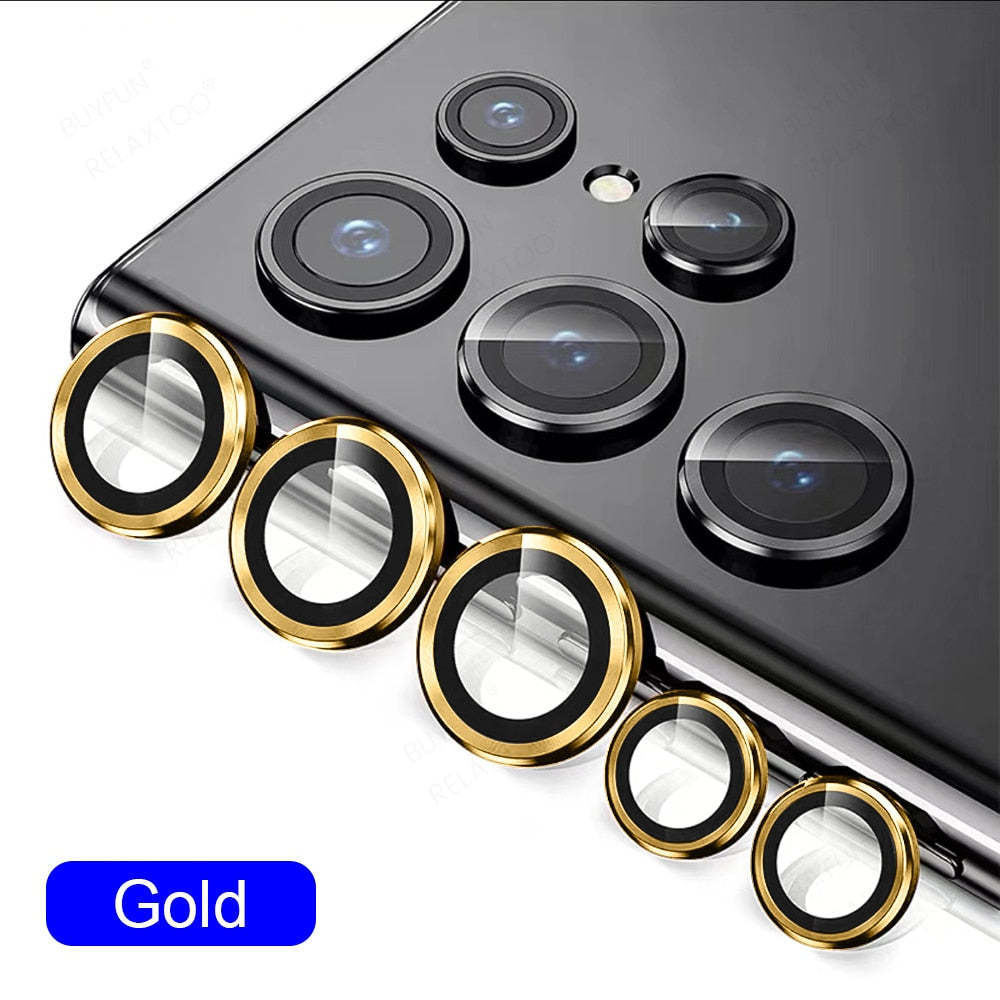 S23Ultra Camera Screen Protector Sumsung S 23 Plus S23+ Rear Metal Ring Tempered Glass Lens Cap For Samsung Galaxy S23 Ultra 5G