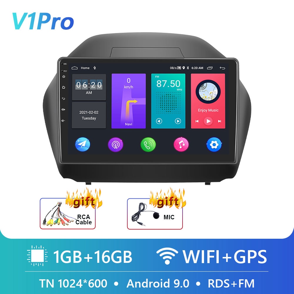 Podofo 10.1" 4G DSP 2din Android Car Radio Multimedia Video Player Navigation GPS For Hyundai IX35 2010-2015 RDS Stereo