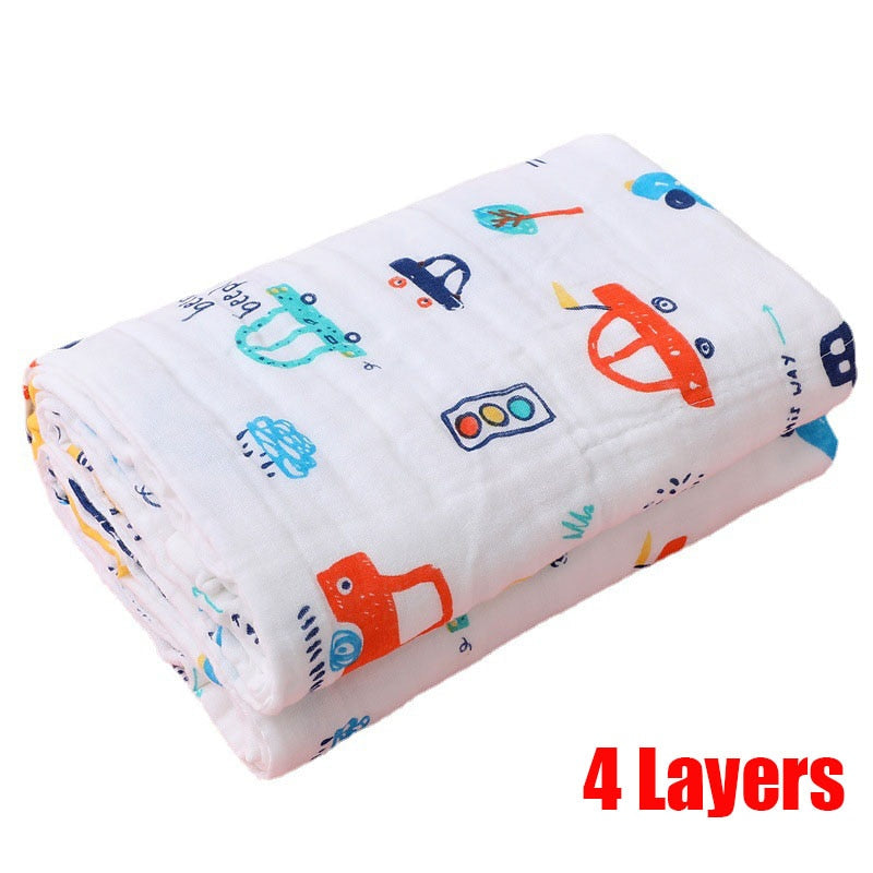 Baby Bath Towel Boy Girl 100% Cotton Baby Towel Blanket For Newborn Baby Bathrobe 6 Layers Gauze Washcloth Infant Swaddle