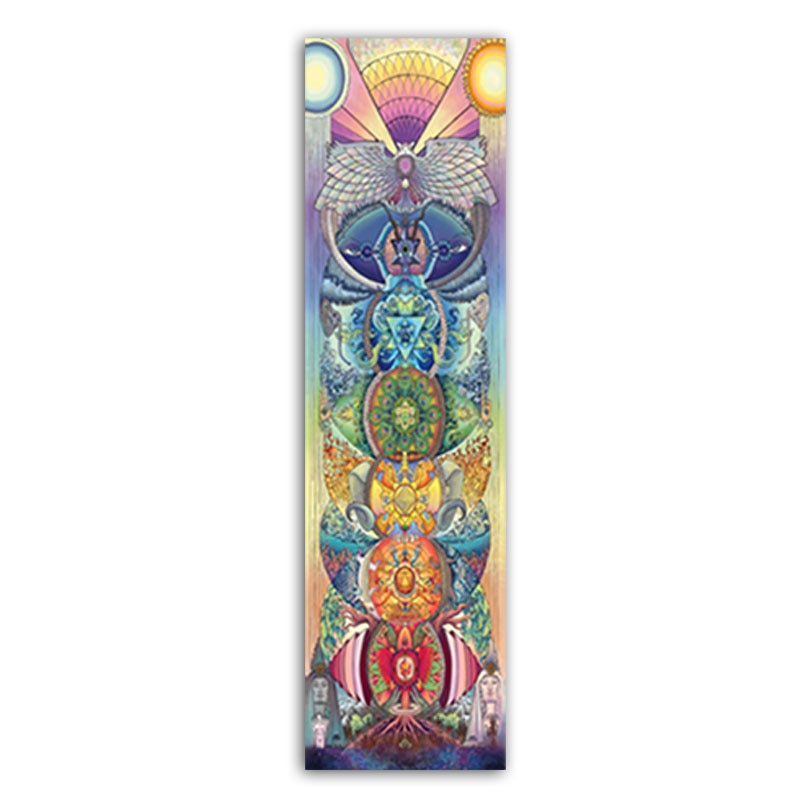 Wangart Bohemian Seven Chakras canvas Paintings Multicolor Planet Butterfly Flower Home Decoration  Painting