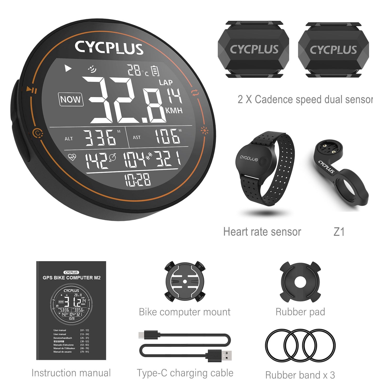 CYCPLUS M2 Wireless GPS Bicycle Computer ANT+ Bluetooth Cycling Road Bike MTB Waterproof Speed Meter Cadence Power Accessories