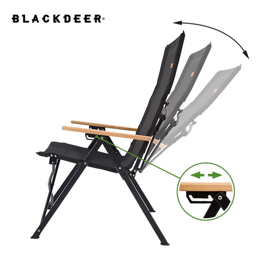 BLACKDEER Outdoor Folding Chair Three-Speed Adjustable Long Back Chair outdoor camping  picnic beach Relaxation Aluminum alloy