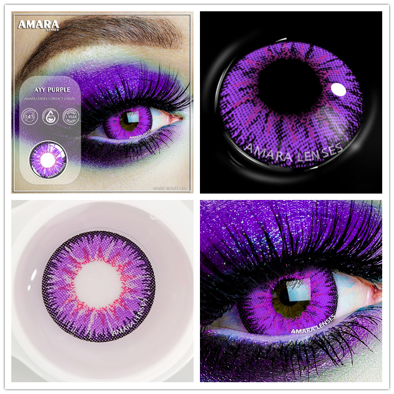 AMARA 2pcsCosplay Anime Eyes Lenses for Eyes AYY Series Makeup Sharingan Beauty Contact Lenses Eye Cosmetic Color Lens Eyes