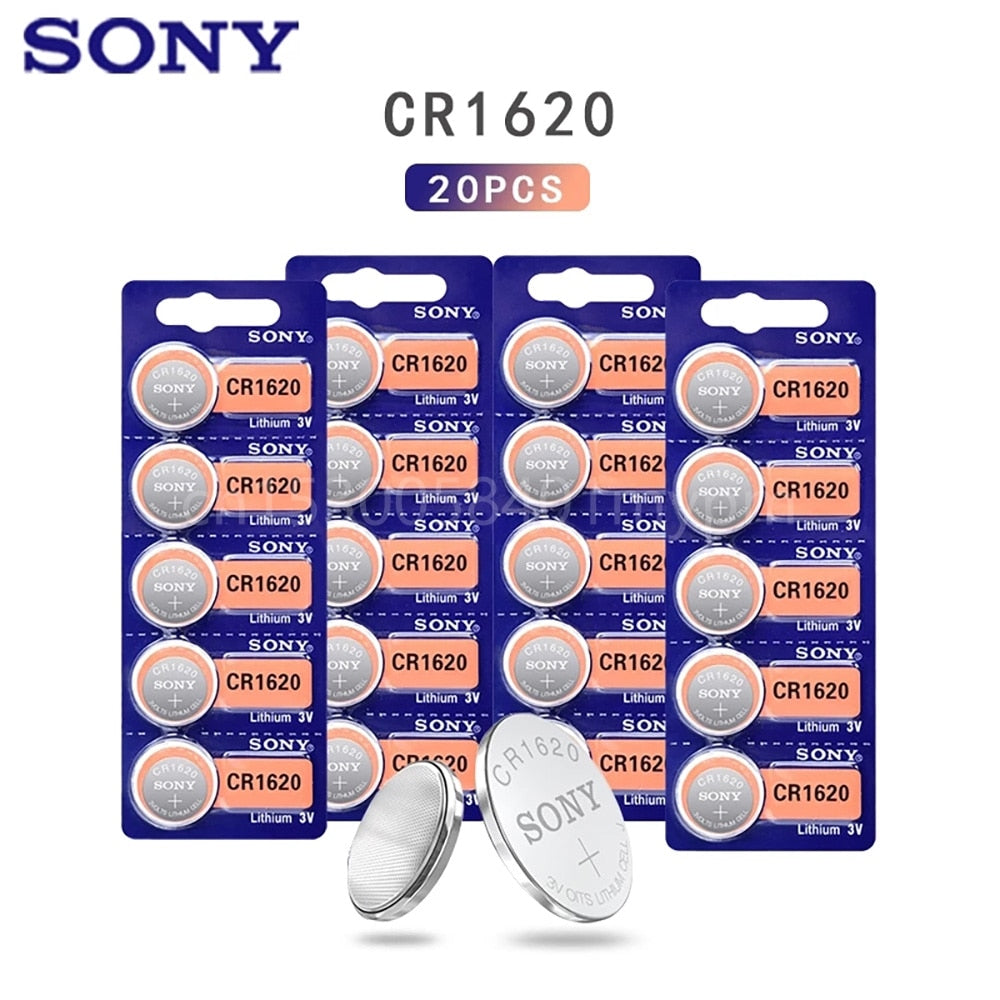 SONY Original CR1620 Button Cell Battery 3V Lithium Batteries CR 1620 for Watch Remote Toy Computer Calculator Control