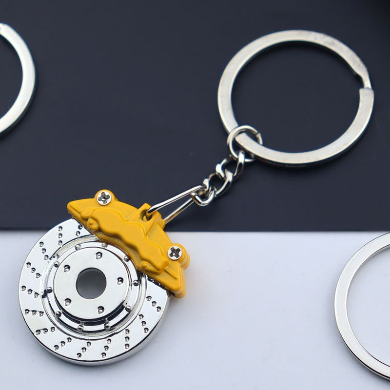 Creative gift car metal keychain turbo gear hub pendant brake disc shock absorber Pendant