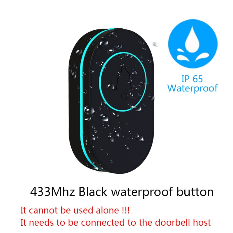 Outdoor 433MHz Wireless IP65 Waterproof Doorbell LED Light Night Vision  38 Songs Welcome Smart Home Door Bell Security